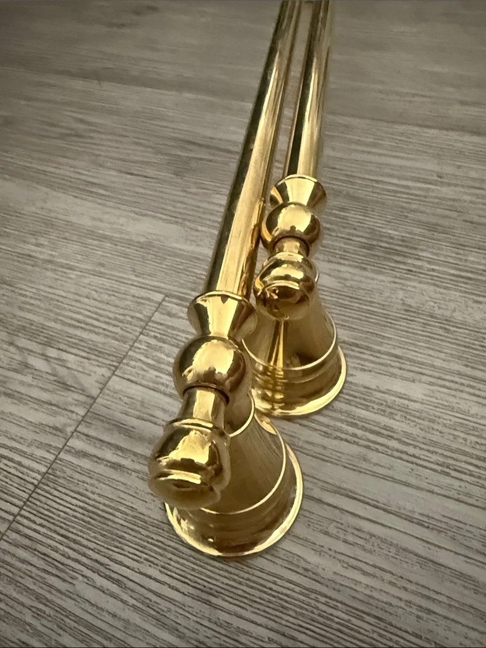 Pottery Barn Polished Brass Towel Bars - Gold Tone Pair